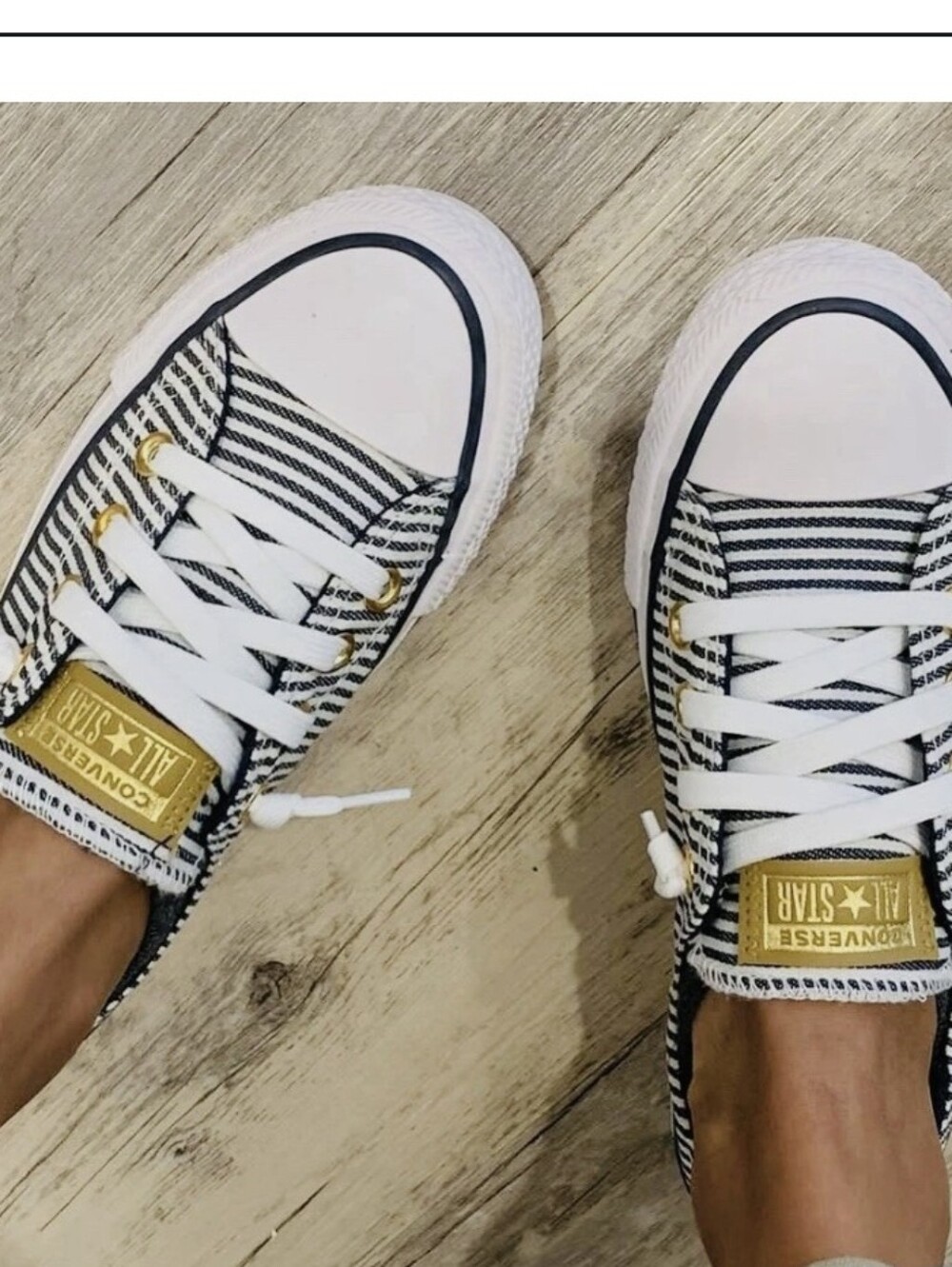NWOT Converse Gold Shoreline Herringbone Slip On Sneakers - Picture 13 of 15